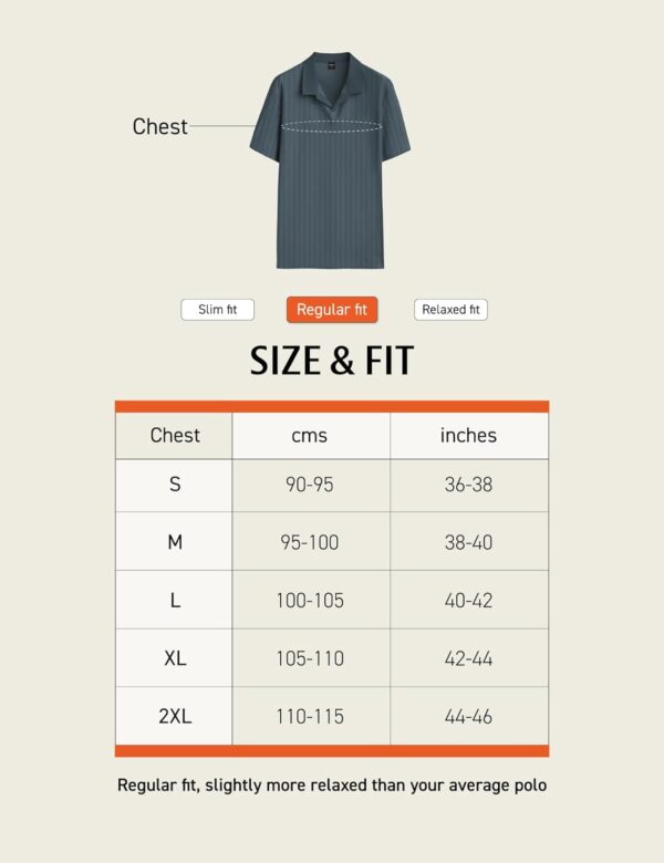 DAMENSCH Men's Statement Textured Regular Fit Polo T-Shirts | Premium Cotton, Herringbone Texture, Johnny Collar - Image 7