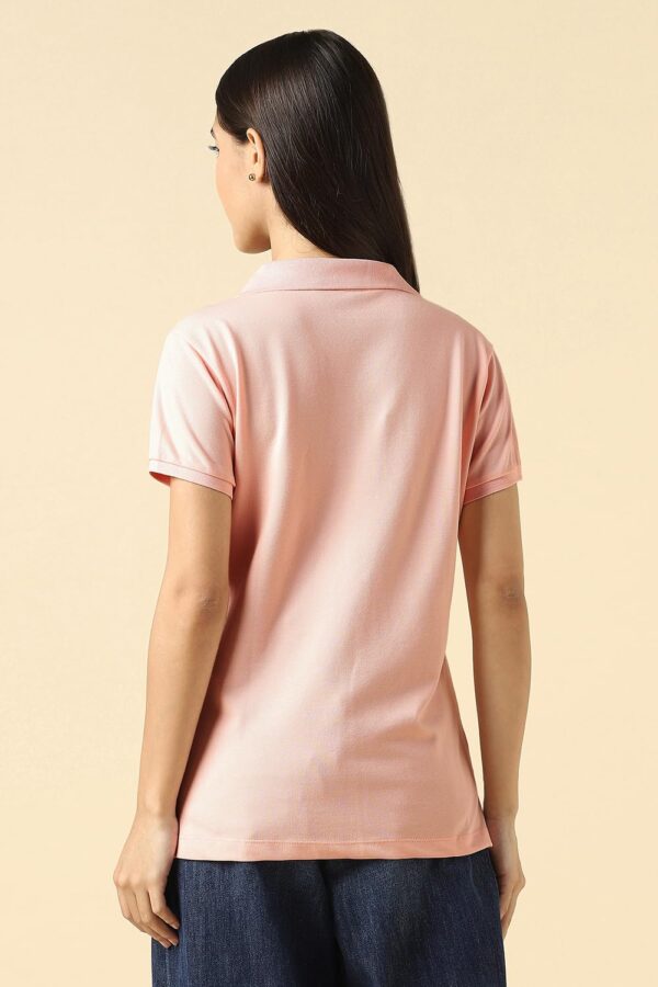 Allen Solly Women Cotton Classic Fit Solid Polo Without Button - Image 3
