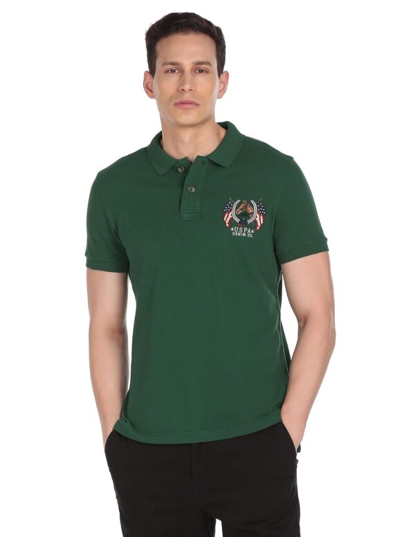 U.S. POLO ASSN. Men's Cotton Slim Fit Solid Crest Logo Polo Shirt