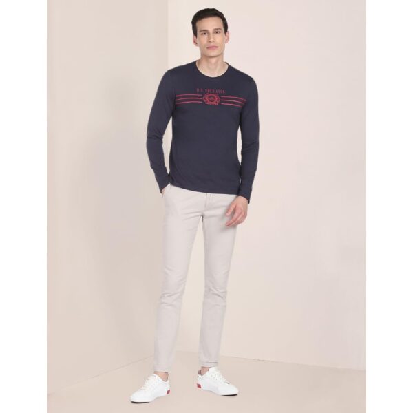 U.S. POLO ASSN. Men Cotton Regular Crew Neck Long Sleeve Brand Print T-Shirt - Image 2