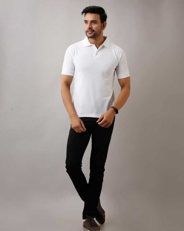 INKKR Men's Polo Neck Half Sleeve Solid T-Shirts - Image 5