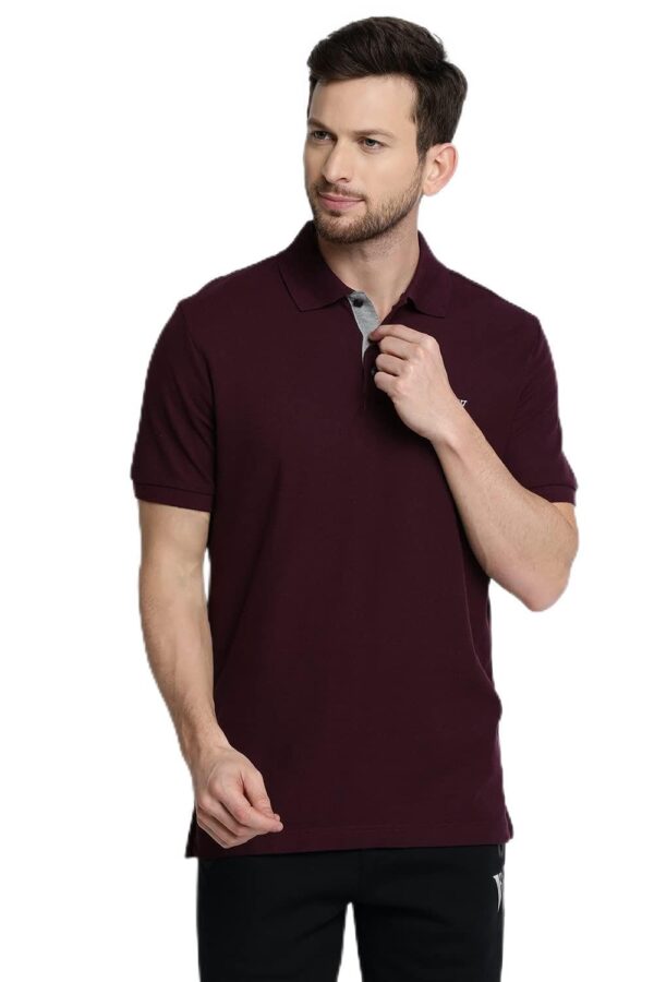 Van Heusen Men Cotton Textured Regular Fit Polo Shirt