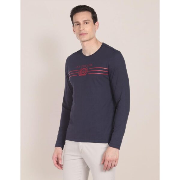 U.S. POLO ASSN. Men Cotton Regular Crew Neck Long Sleeve Brand Print T-Shirt - Image 4