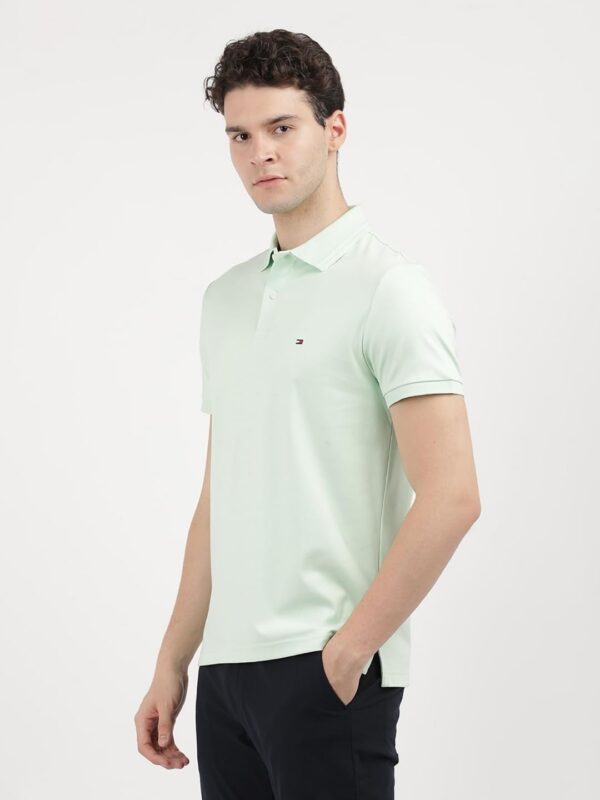 Tommy Hilfiger Solid Regular-Fit Cotton Polo T-Shirt - Image 3