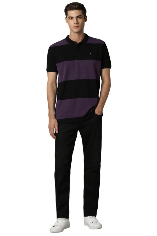 Louis Philippe Men Cotton Premium Solid Polo T-Shirt Slim Fit with Color Fastness - Image 4
