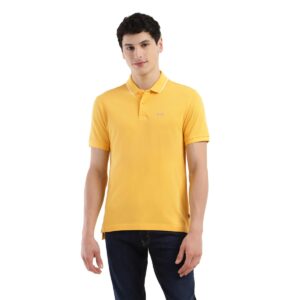 Levi's Men Cotton Polo Collar Regular Fit Solid T-Shirts