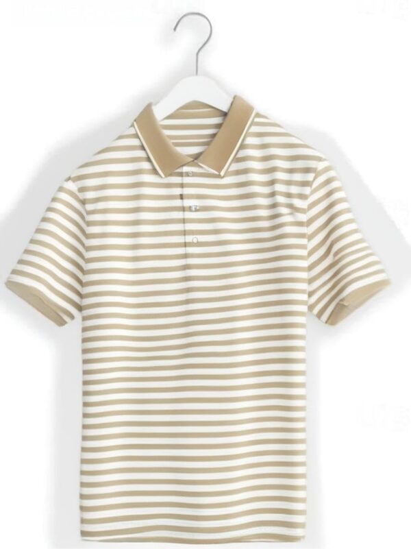 Mack Jonney Men's Striped Cotton Rich Polo T Shirt | Collar Tshirts | Half Sleeves | Stripe-Regular Fit-MACK640682 - Image 3
