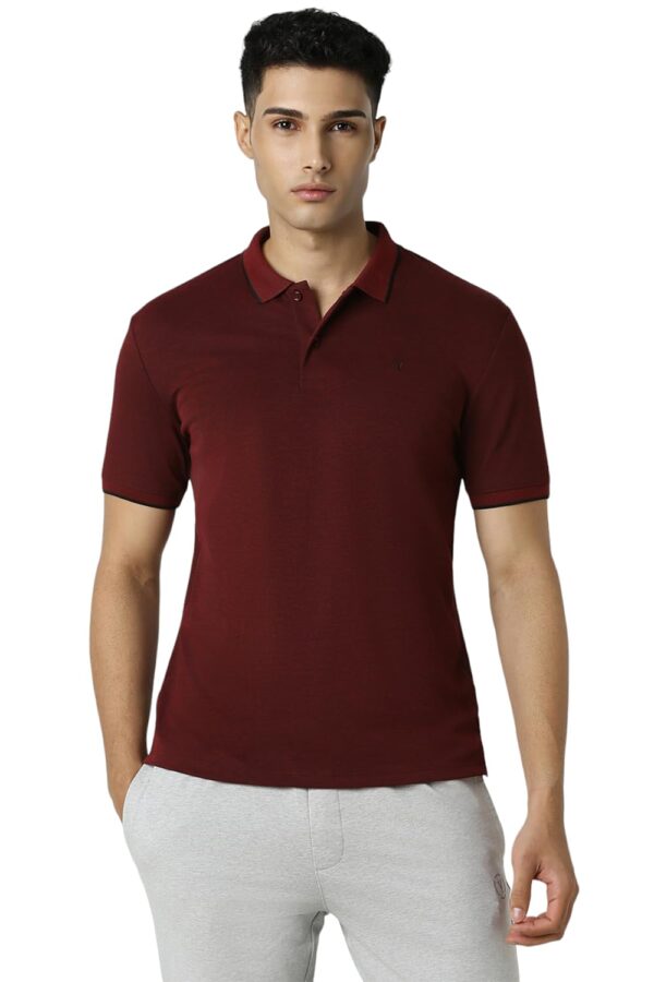 Van Heusen Men's Polycotton Regular Fit Polo T-Shirt Strechable Polo Tshirt with Tipping