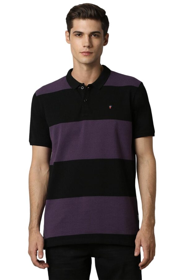 Louis Philippe Men Cotton Premium Solid Polo T-Shirt Slim Fit with Color Fastness