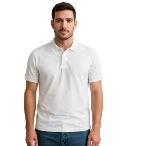 Men's Solid Polo T-Shirt Soft Cotton Blend Slim Fit Half Sleeve Collar Tee for Casual Gym & Office Wear Breathable Fabric Stylish Regular Fit Polo Shirt for Men