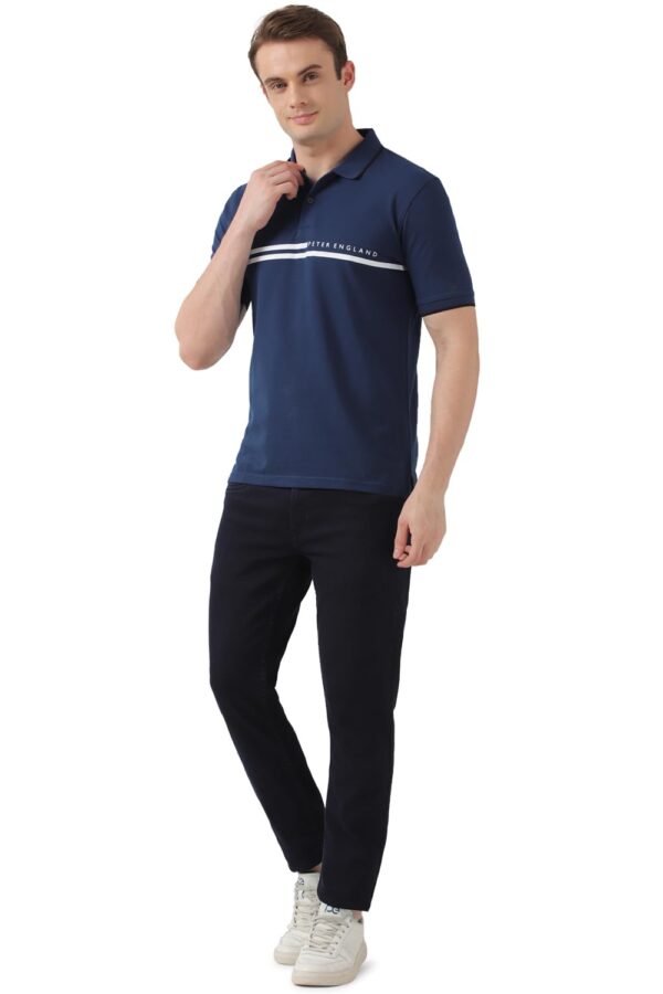 Peter England Men's Everyday Solid Regular Fit Polo | Cotton Rich | Premium Pique Weave - Image 2
