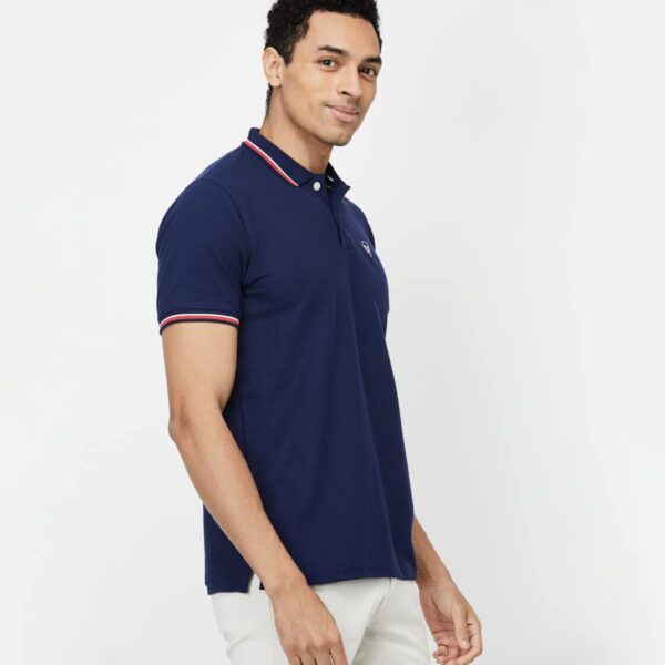 Max Mens Cotton Regular Fit Solid Polo T-Shirt - Image 3
