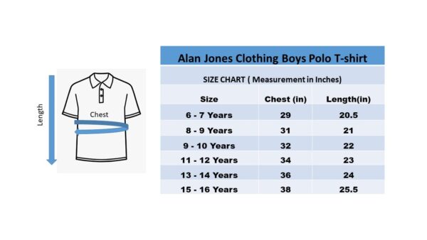 Alan Jones Clothing Boy's Cotton Regular Fit Polo T-Shirt - Image 6