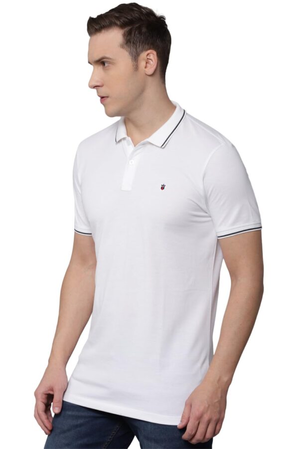 Louis Philippe Men's Slim Fit Solid 100% Cotton Polo T-Shirt - Image 2