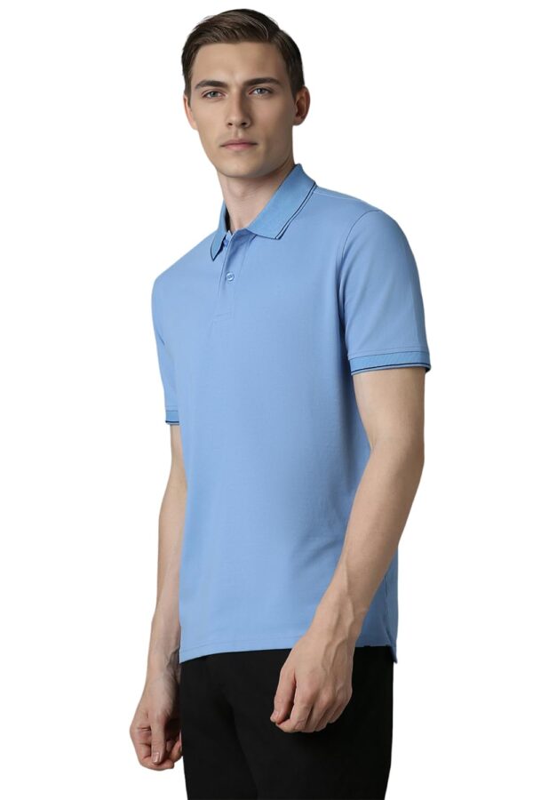 Louis Philippe Men's Cotton Regular Fit Solid Added Stretch for Comfort T-Shirt - Image 2