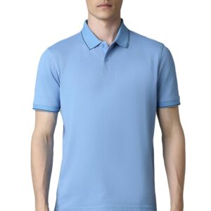 Louis Philippe Men's Cotton Regular Fit Solid Added Stretch for Comfort T-Shirt
