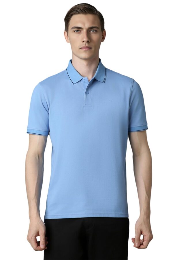 Louis Philippe Men's Cotton Regular Fit Solid Added Stretch for Comfort T-Shirt