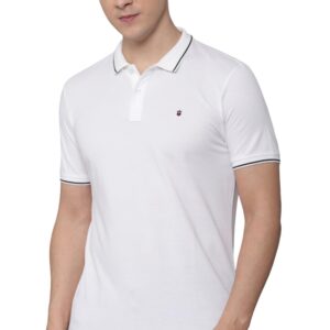 Louis Philippe Men's Slim Fit Solid 100% Cotton Polo T-Shirt