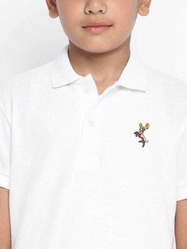Li'l Tomatoes Brand Logo Relaxed Fit Lil Tomatoes Boys Cotton Polo T-Shirt, Sky - Image 2