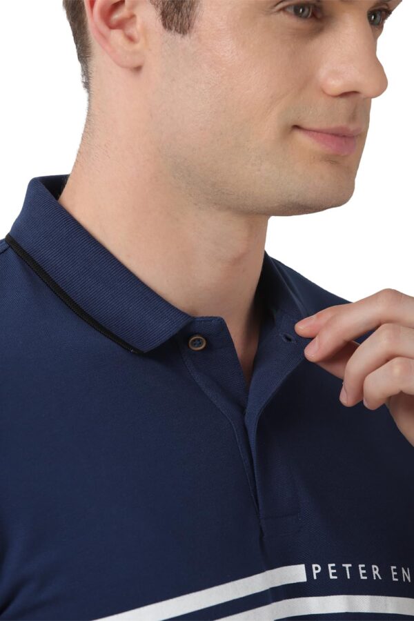 Peter England Men's Everyday Solid Regular Fit Polo | Cotton Rich | Premium Pique Weave - Image 4