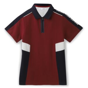 Alan Jones Clothing Boys Cotton Blend Regular Fit Colorblock Polo T-Shirt