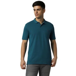 Louis Philippe Men's Cotton Premium with Pocket Solid Polo T-Shirt Slim Fit with Color Fastness