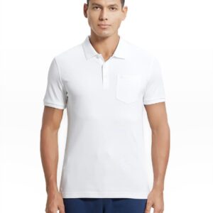 Jockey 3913 Men's Super Combed Cotton Rich Solid Half Sleeve Regular Fit Polo T-Shirt with Chest Pocket