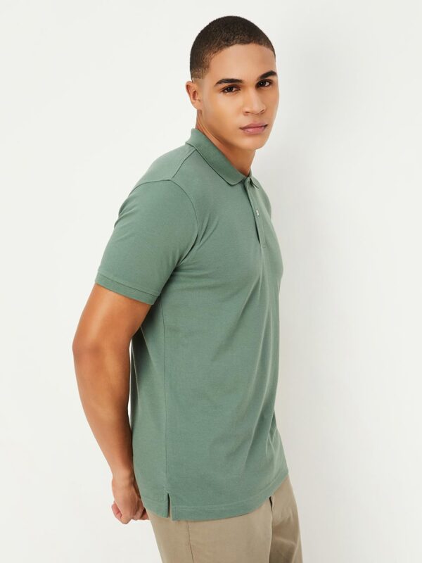 Max Mens Cotton Blend Solid Regular Fit T-Shirt - Image 2