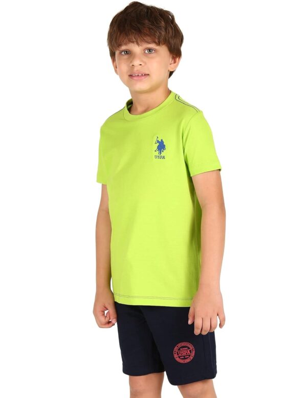 U.S. POLO ASSN. Boy's Ribbed Neck Cotton IKEA Regular Fit T-Shirt (Pack of 1) - Image 3