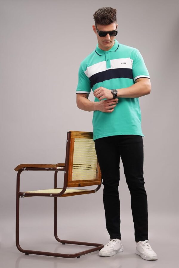 ADRO Men's 100% Cotton Regular Fit Polo T-Shirt - Image 5