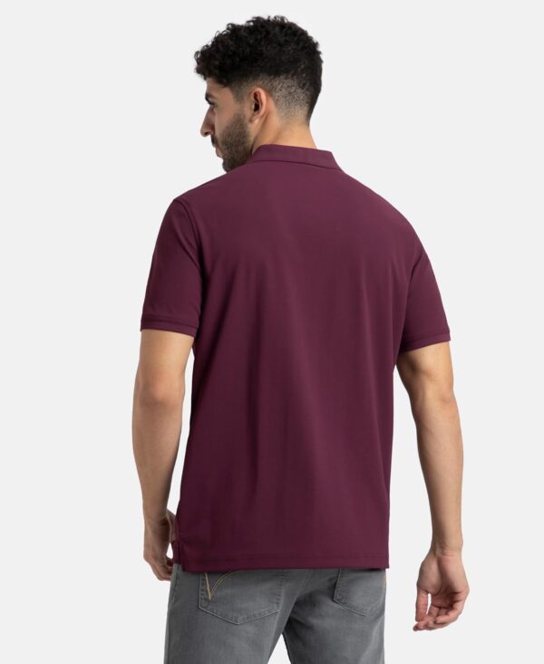 Jockey AM38 Men's Microfiber Polyester Regular Fit Solid Half Sleeve Polo T-Shirt with Stay Dry & Stay Fresh Technology - Image 3