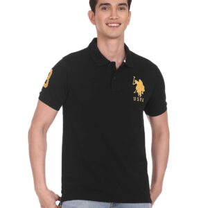 U.S. POLO ASSN. Men Cotton Solid Regular Fit Polo Shirt