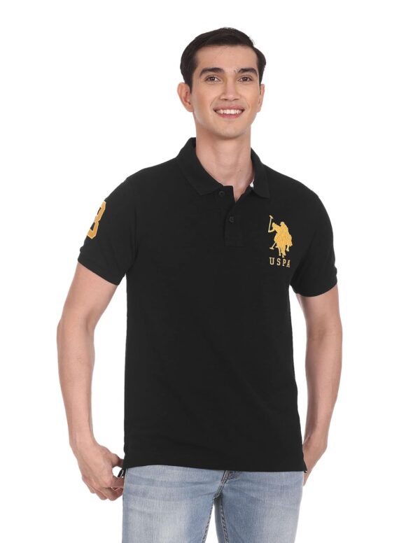 U.S. POLO ASSN. Men Cotton Solid Regular Fit Polo Shirt