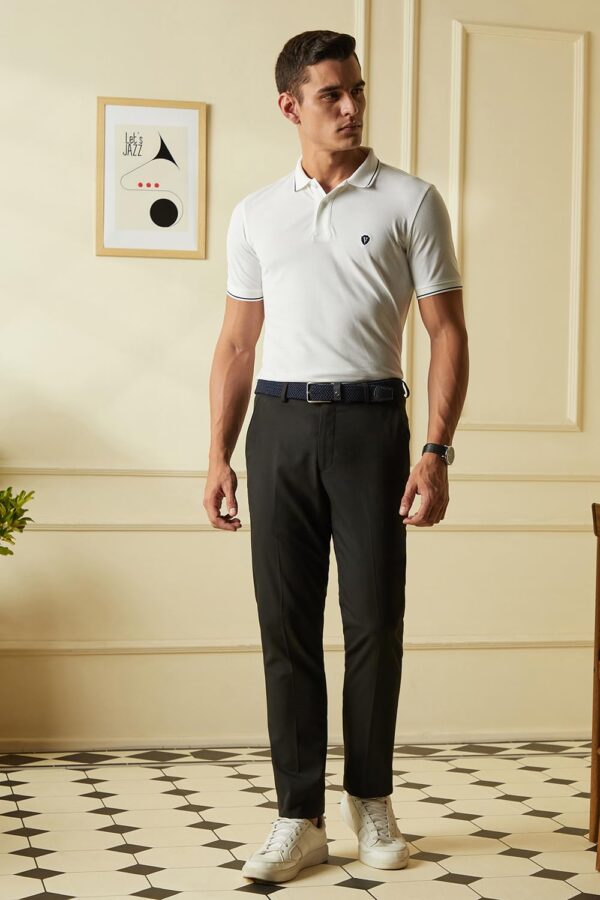 Van Heusen Men's Cotton Solid Regular Fit T-Shirt - Image 2