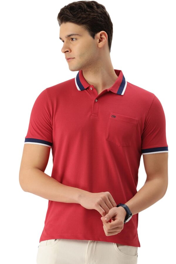 Peter England Men's Cotton Blend Solid Regular Fit T-Shirt