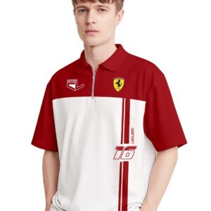 crazymonk Charles Leclerc Oversized Polo T-Shirt