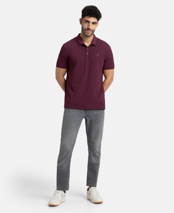 Jockey AM38 Men's Microfiber Polyester Regular Fit Solid Half Sleeve Polo T-Shirt with Stay Dry & Stay Fresh Technology - Image 4