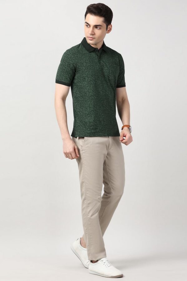 Peter England Men's Cotton Abstract Floral Print Polo Shirt – Casual Wear | Stylish & Breathable - Image 5