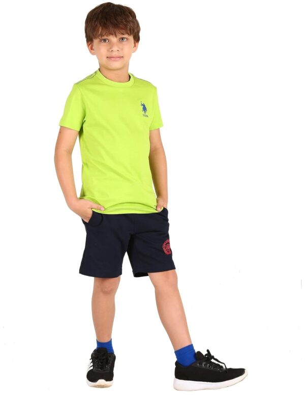U.S. POLO ASSN. Boy's Ribbed Neck Cotton IKEA Regular Fit T-Shirt (Pack of 1) - Image 2
