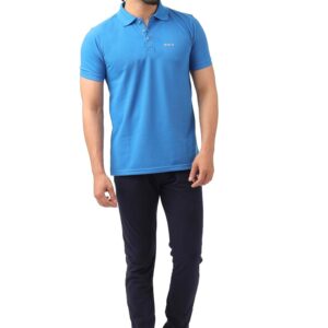 D-LoAk Mens Regular Fit Polo t-Shirt/Cotton Rich Blend Fabric (Blue_2XL)