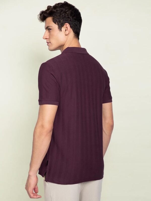 DAMENSCH Men's Statement Textured Regular Fit Polo T-Shirts | Premium Cotton, Herringbone Texture, Johnny Collar - Image 6