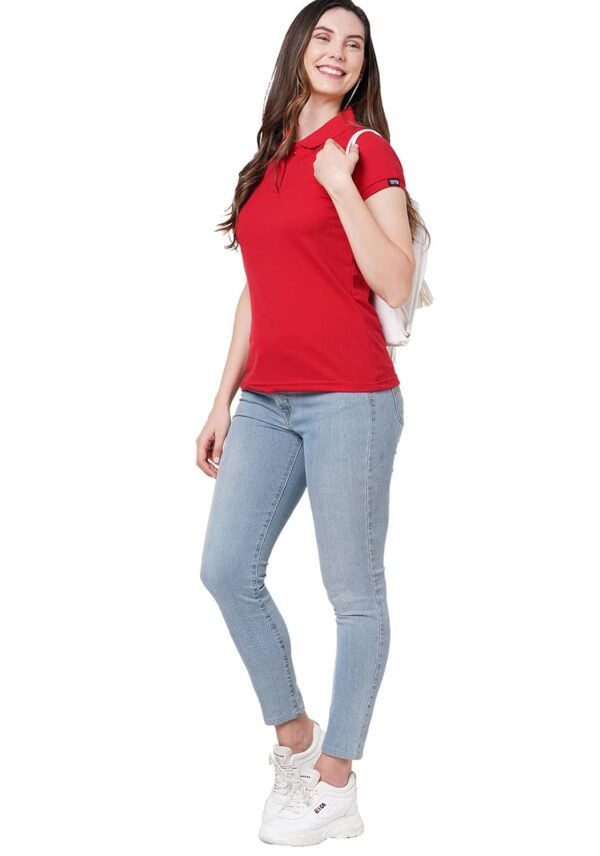 Wear Your Opinion Womens Polo Collar Neck T-Shirt Top (Design: Solid) - Image 3