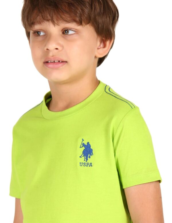 U.S. POLO ASSN. Boy's Ribbed Neck Cotton IKEA Regular Fit T-Shirt (Pack of 1) - Image 5