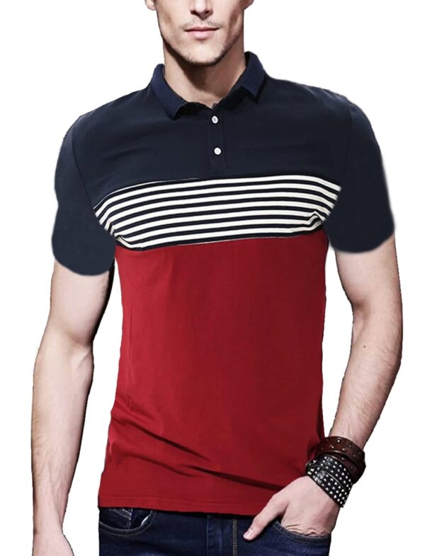 LEOTUDE Men Matty Regular Fit Plain Polo T-Shirt - Image 3