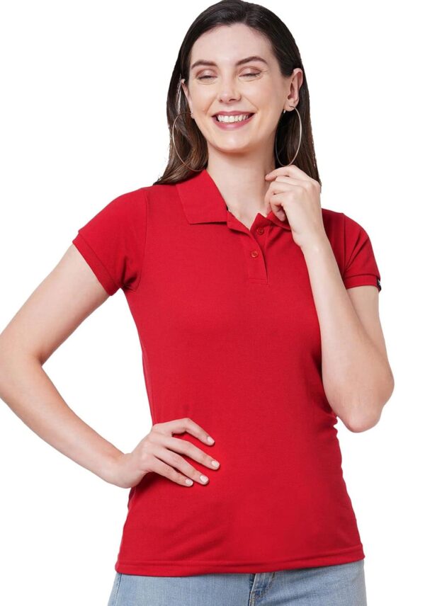 Wear Your Opinion Womens Polo Collar Neck T-Shirt Top (Design: Solid) - Image 4