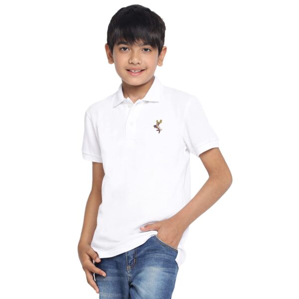 Li'l Tomatoes Brand Logo Relaxed Fit Lil Tomatoes Boys Cotton Polo T-Shirt, Sky