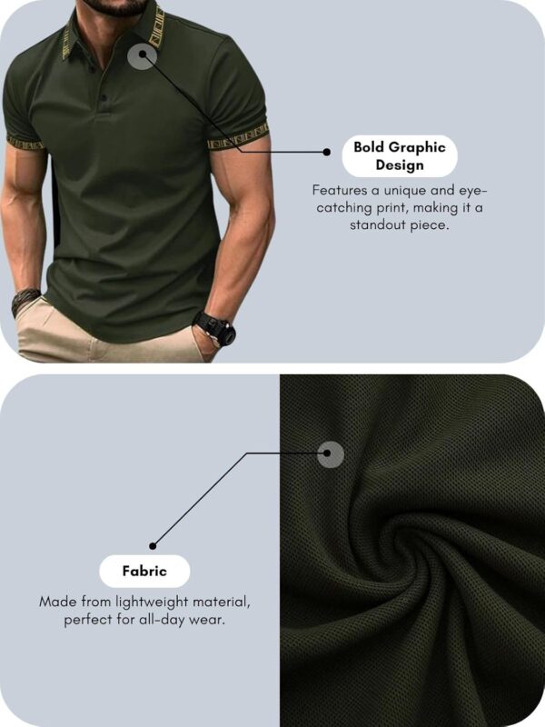 GRECIILOOKS Solid Regular Fit Polo Casual for Men – Polycotton Short Sleeve Regular Fit Tee | Perfect for Golf, Travel & Outdoor Casual Look (Available in Plus Size) - Image 4