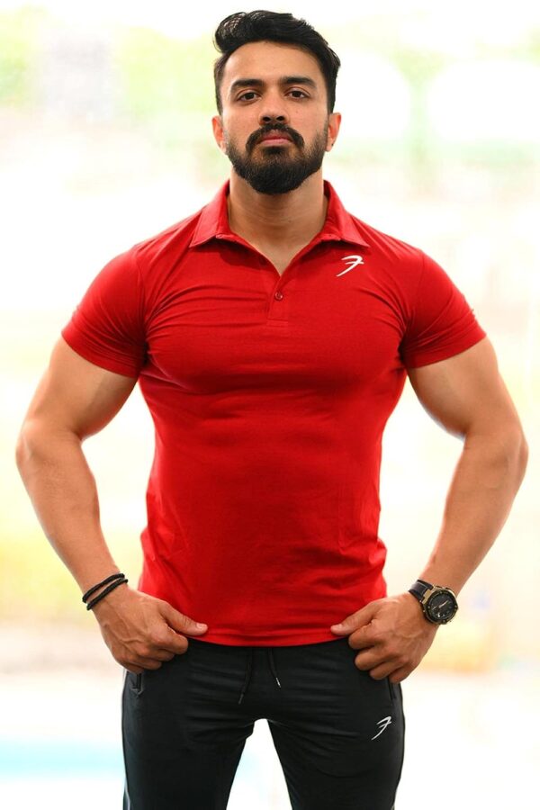 FUAARK Men's Solid Slim Fit Polo Shirt - Image 3