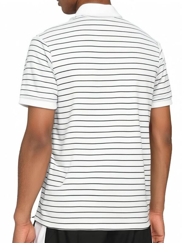 TAGDO Men's Striped Polo in Black & White Vertical (2036) - Image 4