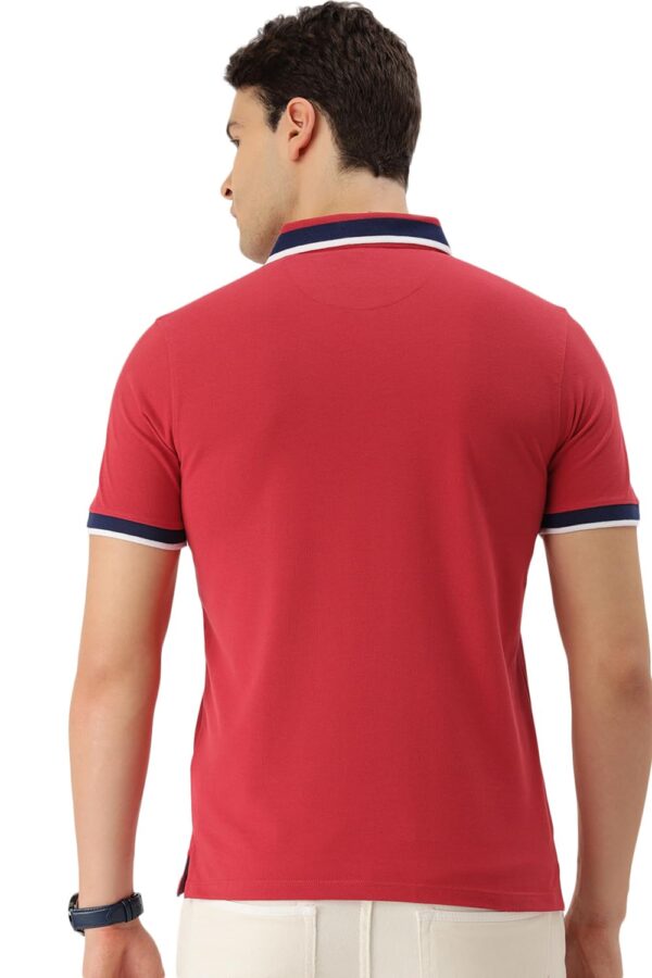 Peter England Men's Cotton Blend Solid Regular Fit T-Shirt - Image 4